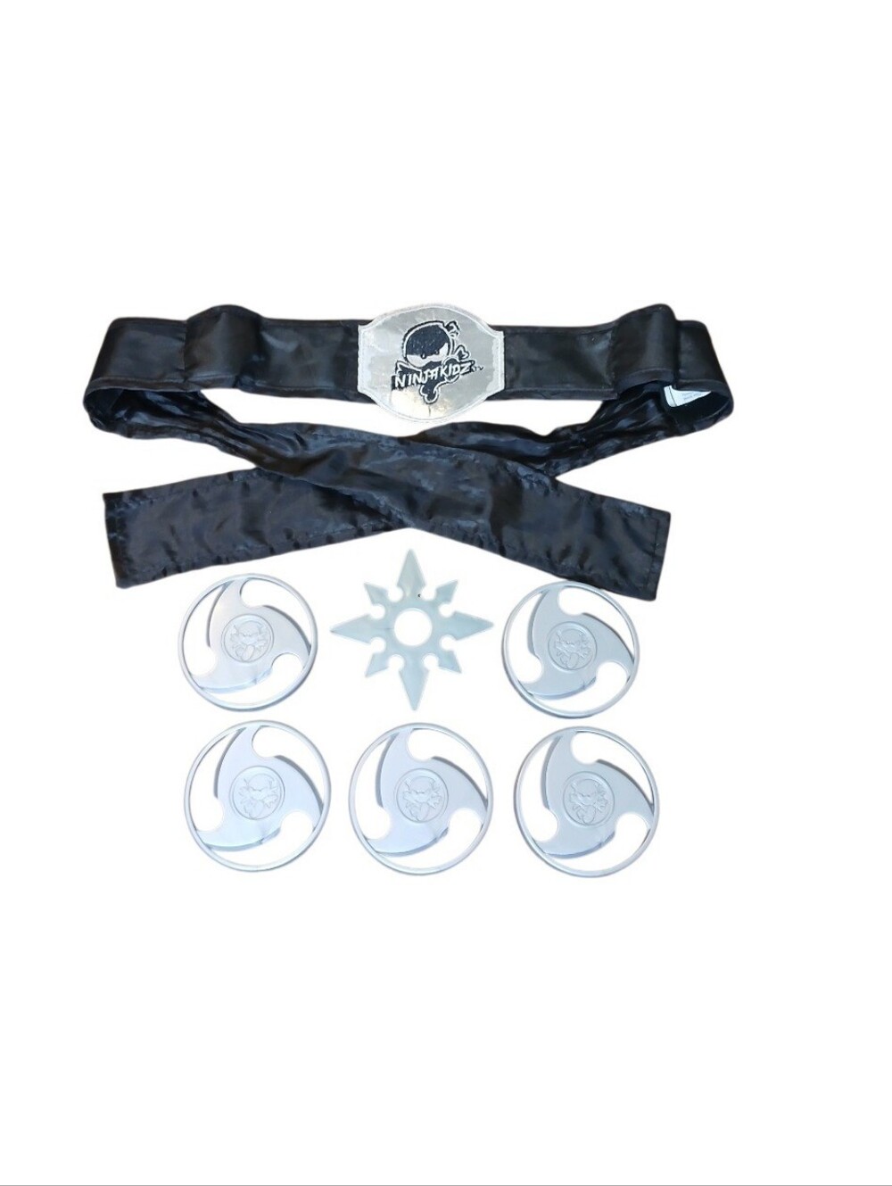 Ninja Kidz Toy Headband with Throwing Star And Discs - Black and Silver